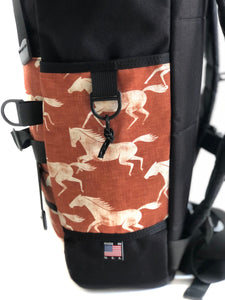 4.0 Black Backpack + Wild Horses Print