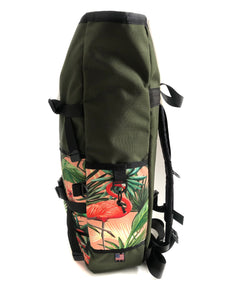 4.0 OD Green Backpack + Pink Flamingos